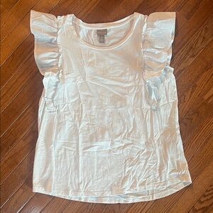 Universal Thread White Ruffle Sleeve Blouse